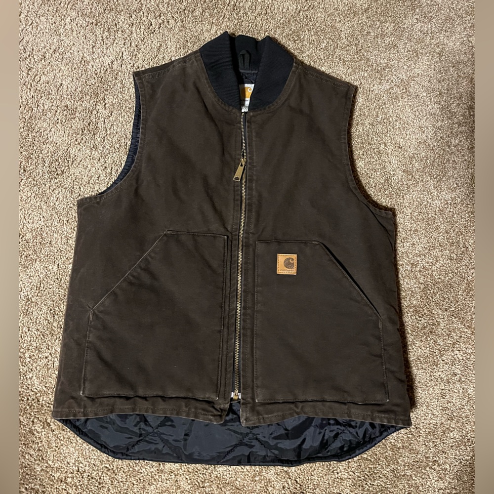Dark brown carhartt vest size medium